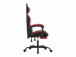 Clicnbuy Silla gaming con reposapiés cuero sintético rojo