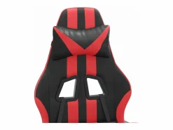 Clicnbuy Silla gaming con reposapiés cuero sintético rojo