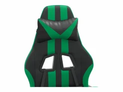 Silla gaming con reposapiés cuero sintético verde Silla Gaming
