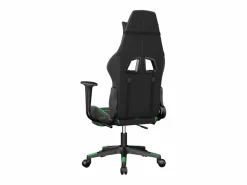 Silla gaming con reposapiés cuero sintético verde Silla Gaming