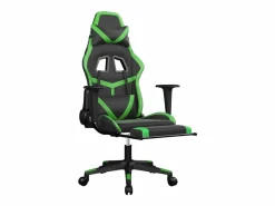 Silla gaming con reposapiés cuero sintético verde Silla Gaming