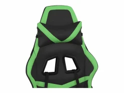 Silla gaming con reposapiés cuero sintético verde Silla Gaming