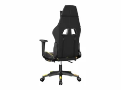 Clicnbuy Silla gaming con reposapiés cuero sintético dorado