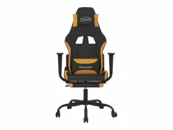 Sale Silla gaming con reposapiés tela y naranja Silla Gaming