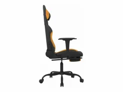 Sale Silla gaming con reposapiés tela y naranja Silla Gaming