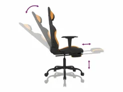 Sale Silla gaming con reposapiés tela y naranja Silla Gaming