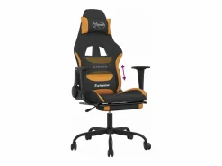 Sale Silla gaming con reposapiés tela y naranja Silla Gaming