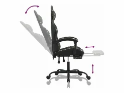 Best Clicnbuy Silla gaming con reposapiés cuero sintético camuflaje Negro
