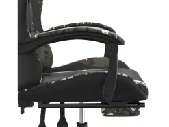 Best Clicnbuy Silla gaming con reposapiés cuero sintético camuflaje Negro
