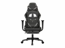 New Clicnbuy Silla gaming con reposapiés cuero sintético camuflaje Negro