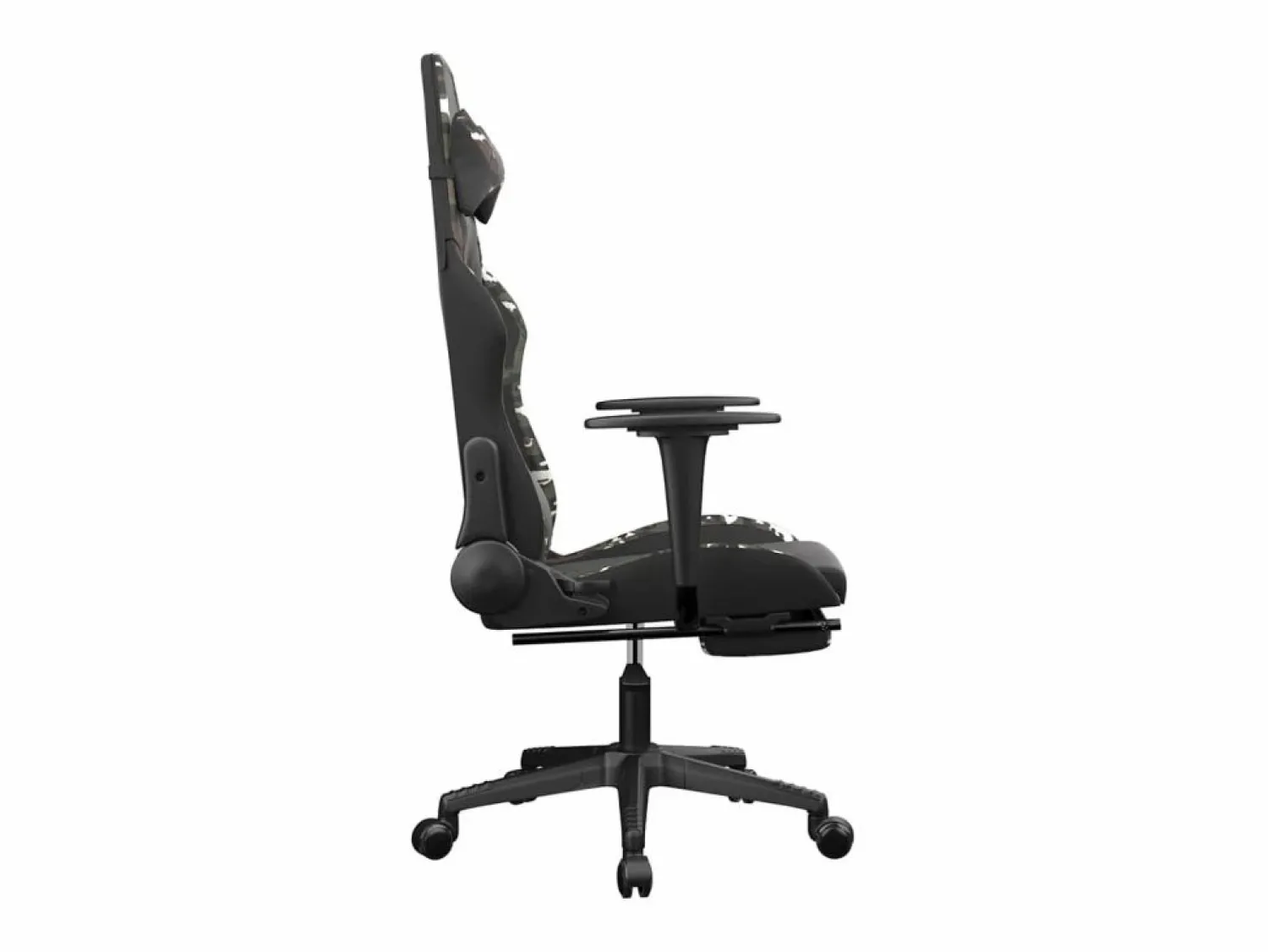 New Clicnbuy Silla gaming con reposapiés cuero sintético camuflaje Negro