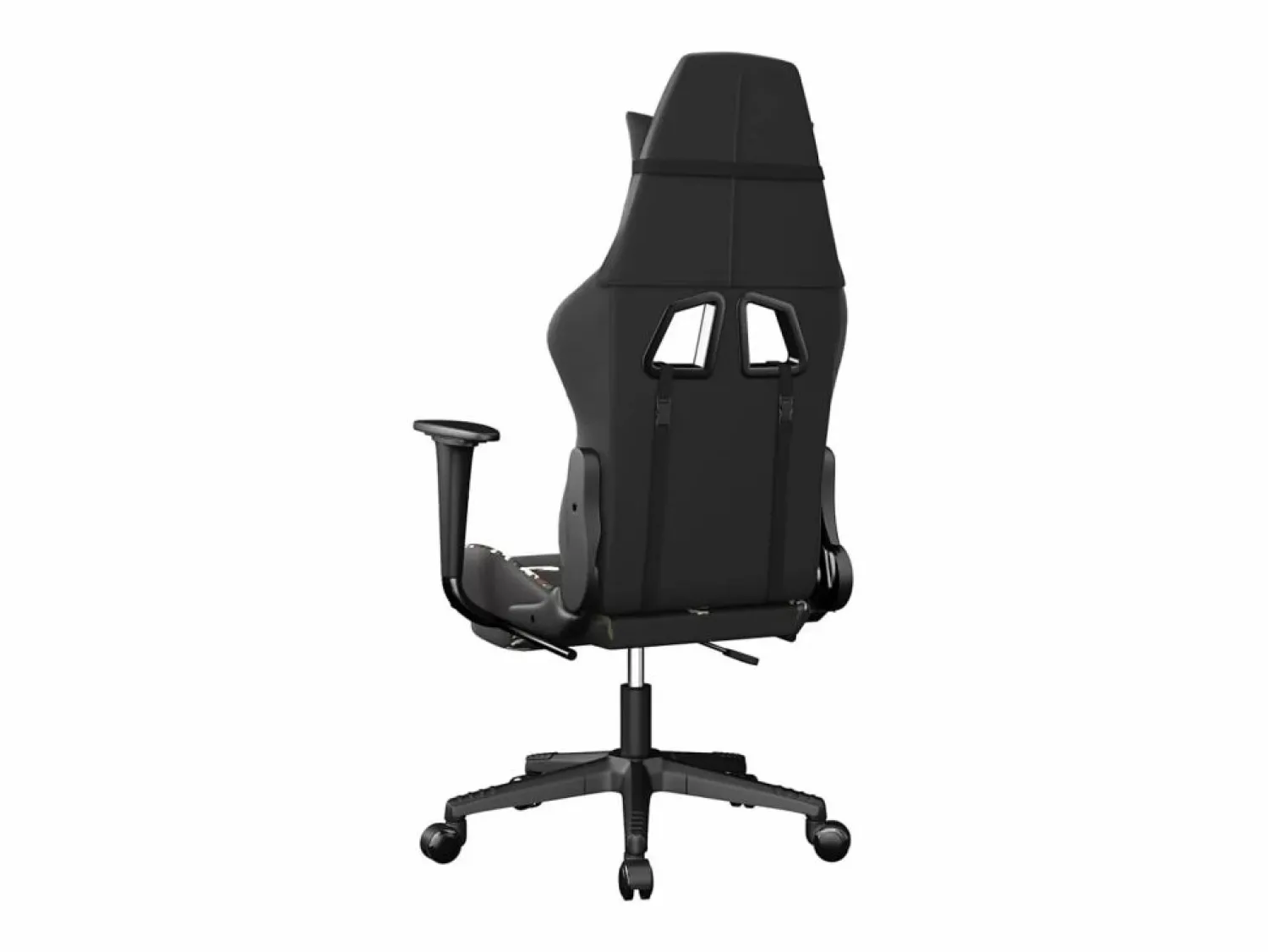 New Clicnbuy Silla gaming con reposapiés cuero sintético camuflaje Negro