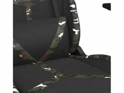 New Clicnbuy Silla gaming con reposapiés cuero sintético camuflaje Negro