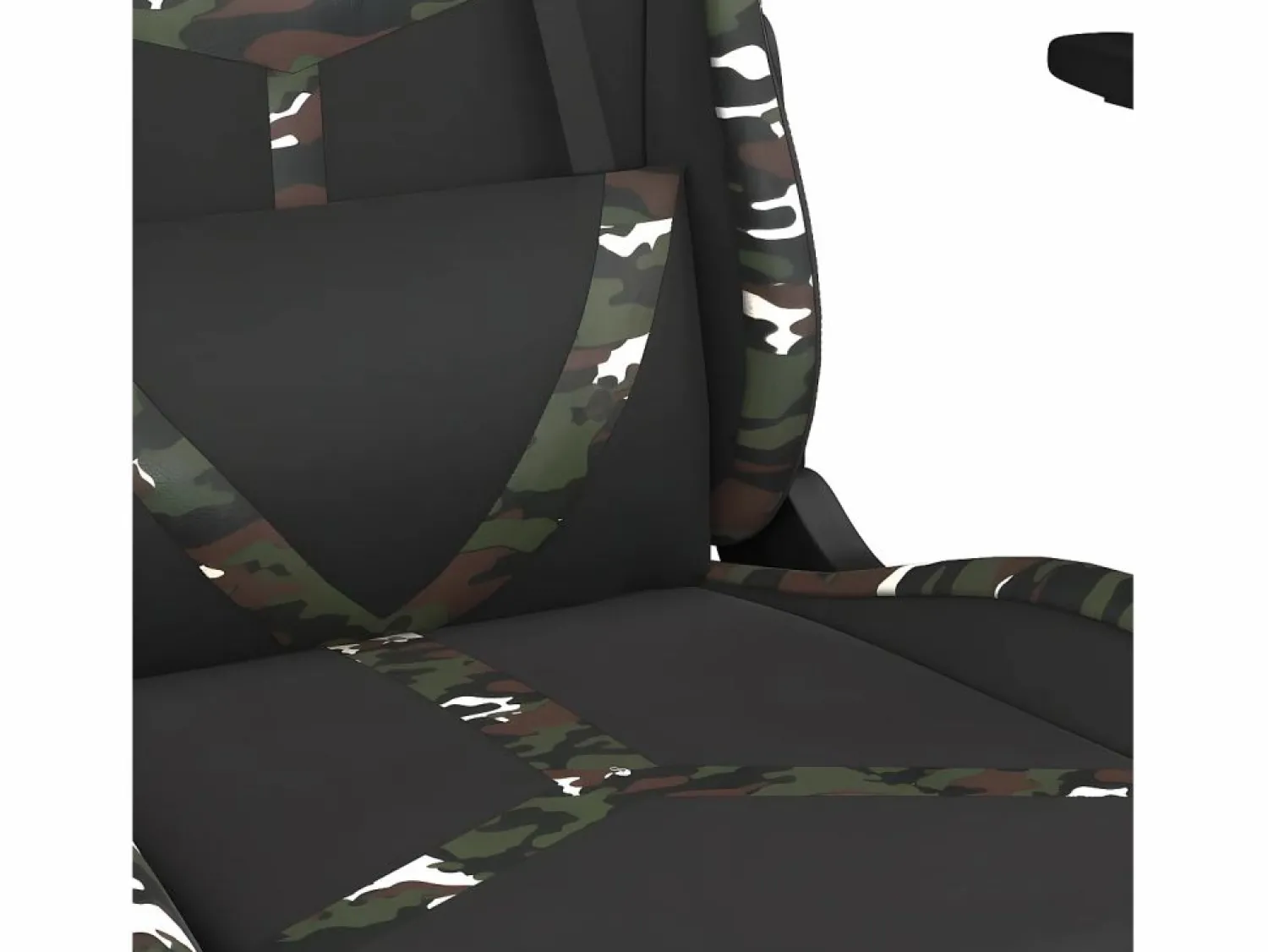 New Clicnbuy Silla gaming con reposapiés cuero sintético camuflaje Negro