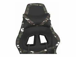 New Clicnbuy Silla gaming con reposapiés cuero sintético camuflaje Negro