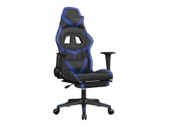 Hot Silla gaming con reposapiés cuero sintético negro Silla Gaming
