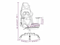 Hot Silla gaming con reposapiés cuero sintético negro Silla Gaming