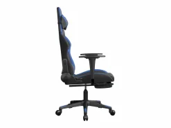 Hot Silla gaming con reposapiés cuero sintético negro Silla Gaming