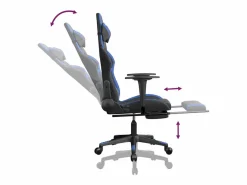 Hot Silla gaming con reposapiés cuero sintético negro Silla Gaming