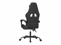vidaxl Silla gaming con reposapiés cuero sintético negro