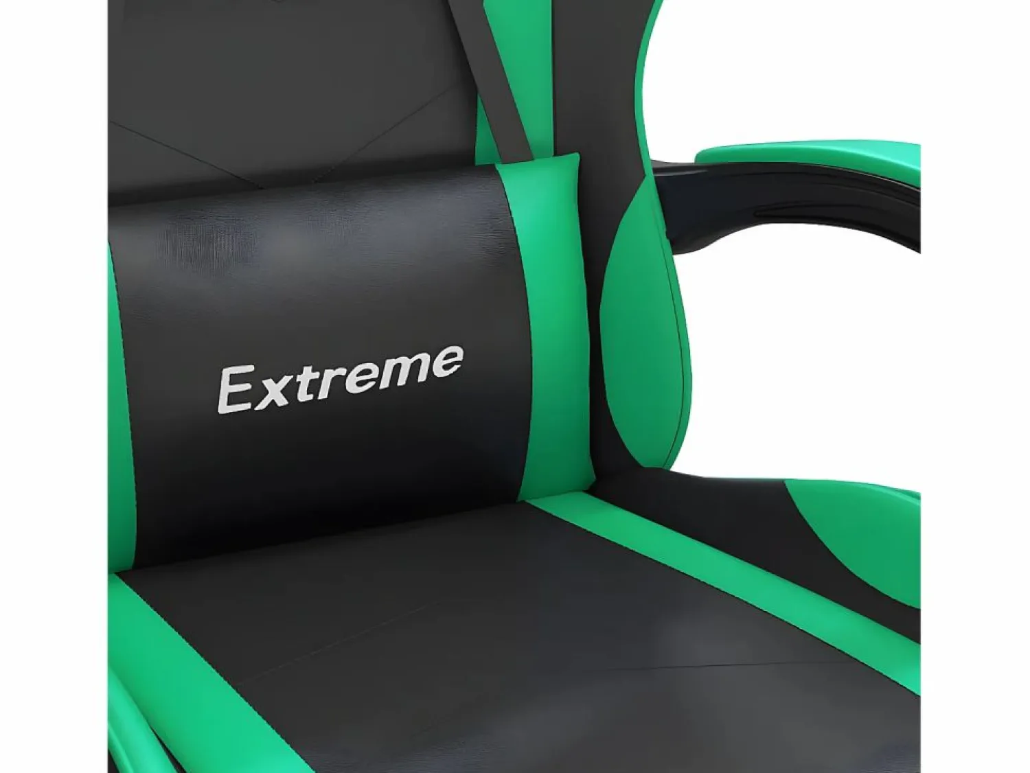 Clearance Silla gaming con reposapiés cuero sintético verde Silla Gaming