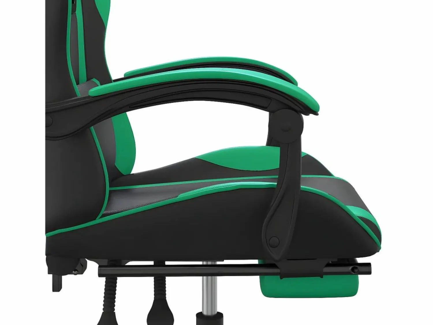 Clearance Silla gaming con reposapiés cuero sintético verde Silla Gaming