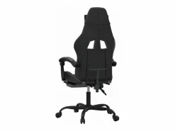Clearance Silla gaming con reposapiés cuero sintético gris Silla Gaming