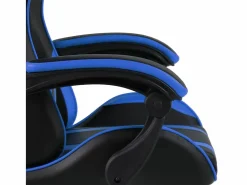 Outlet vidaxl Silla gaming con reposapiés cuero sintético negro y Azul