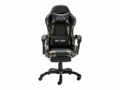 Discount Clicnbuy Silla gaming con reposapiés cuero sintético y camuflaje Negro
