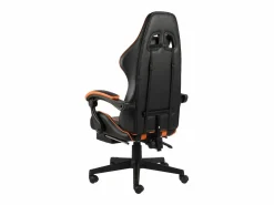Hot Clicnbuy Silla gaming con reposapiés cuero sintético negro y Naranja