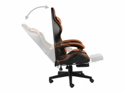 Hot Silla gaming con reposapiés cuero sintético negro y Silla Gaming