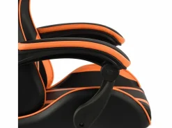 Hot Silla gaming con reposapiés cuero sintético negro y Silla Gaming