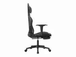 vidaxl Silla gaming con reposapiés cuero sintético negro