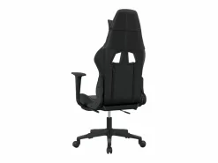 vidaxl Silla gaming con reposapiés cuero sintético negro