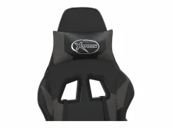 vidaxl Silla gaming con reposapiés cuero sintético negro