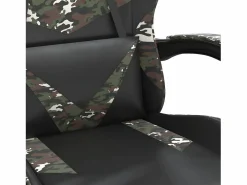 Clicnbuy Silla gaming con reposapiés cuero sintético camuflaje
