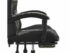 Clicnbuy Silla gaming con reposapiés cuero sintético camuflaje