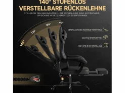 Outlet Silla gaming con reposapiés - asiento regulable en altura - silla de oficina - negra Silla Gaming