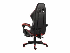 Clicnbuy Silla gaming con reposapiés cuero sintético negro y