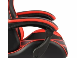 Clicnbuy Silla gaming con reposapiés cuero sintético negro y