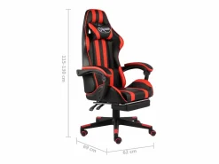 Clicnbuy Silla gaming con reposapiés cuero sintético negro y