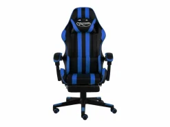 Clicnbuy Silla gaming con reposapiés cuero sintético negro y