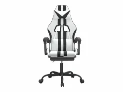 New Silla gaming con reposapiés cuero sintético negro Silla Gaming