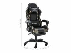 Best Silla gaming con reposapiés cuero sintético y camuflaje Silla Gaming
