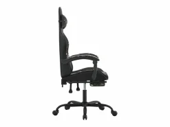Clearance Clicnbuy Silla gaming con reposapiés cuero sintético camuflaje Negro