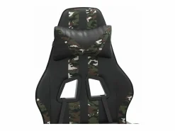 Clearance Clicnbuy Silla gaming con reposapiés cuero sintético camuflaje Negro