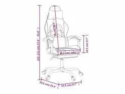 New vidaxl Silla gaming con reposapiés cuero sintético blanco y Rosa