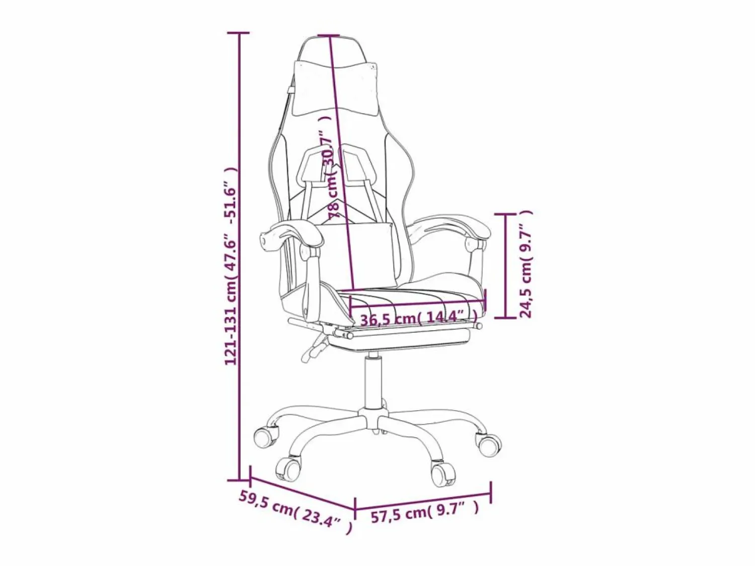 New vidaxl Silla gaming con reposapiés cuero sintético blanco y Rosa