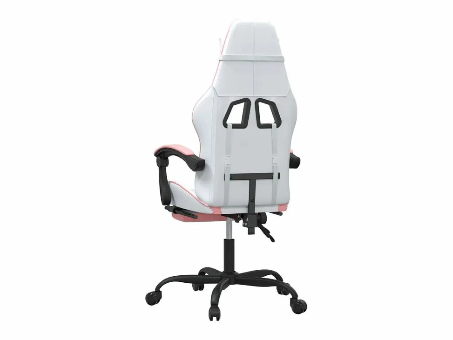 New vidaxl Silla gaming con reposapiés cuero sintético blanco y Rosa