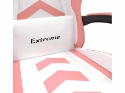 New vidaxl Silla gaming con reposapiés cuero sintético blanco y Rosa